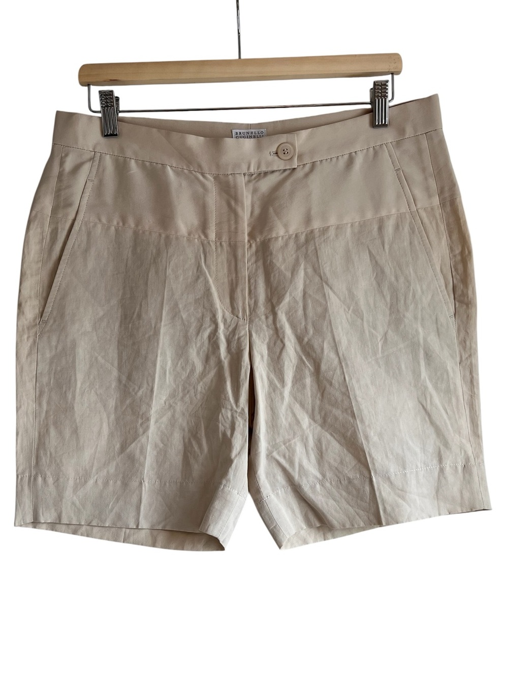 Brunello Cucinelli linen & silk chino style shorts size 8 like new condition